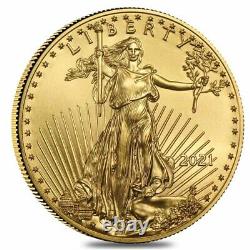 Lot De 10 2021 1/2 Oz Gold American Eagle $25 Coin Bu