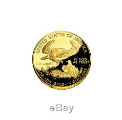 Lot De 10 $ 5 1/10 Oz Proof Gold Eagle Américain Capsule Seulement (date Aléatoire)