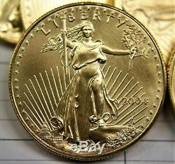Lot De 10 American Gold Eagles Pièces De 1 Oz, Dates De Collection Au Hasard 1993-2011
