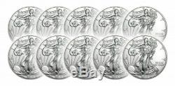 Lot De 10 Pièces D'argent Sterling 2019 American Eagle De 1 Oz
