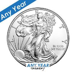 Lot De 10 Silver American Eagle 1 Oz. 999 Argent Fin Random Date Eagle Coins