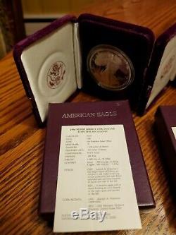 Lot De 16 American Eagle Silver Proof Pièces De 1 Oz. Années 1986 2001