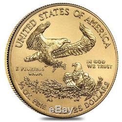 Lot De 2 1/2 Oz D'or American Eagle - Pièce De 25 $ Bu (année Aléatoire)