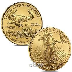 Lot De 2 2020 1/10 Oz D'or American Eagle 5 $ Coin Bu