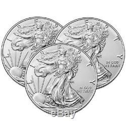 Lot De 3 $ 2020 1 American Silver Eagle 1 Oz Brillant Uncirculated