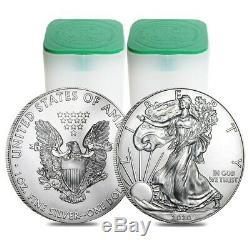 Lot De 40 2020 1 Oz D'argent American Eagle 1 Coin Bu $ (2 Roll, Tube De 20)