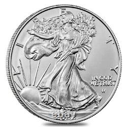 Lot De 40 2022 1 Oz Silver American Eagle $1 Coin Bu (2 Rouleau, Tube De 20)