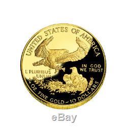 Lot De 4 $ 10 1/4 Oz Proof Gold Eagle Américain Capsule Seulement (date Aléatoire)
