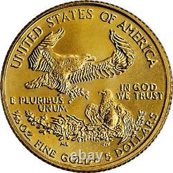 Lot De 5 1997 $ 5 1/10 Oz American Gold Eagles Brillant Pièces Non Circulées