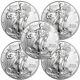 Lot De 5 2015 1 Oz. 999 American Silver Eagle $1 Coins Bu In Stock