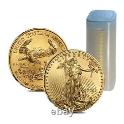 Lot De 5 2021 1/4 Oz Gold American Eagle $10 Coin Bu