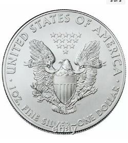 Lot De 5 2021 $1 Type 1 American Silver Eagle 1 Oz Brillant Non Circulé