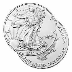 Lot De 60 Argent 2020 American Eagle 1 Oz. 999 $ D'amende 1 Coin 3 Us Mint Rolls