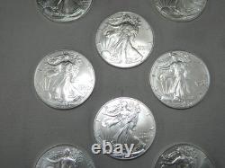 Lot de 10 2024 $1 American Silver Eagle 1 oz BU. Expédié dans le tube de frappe montré