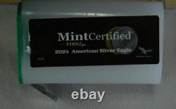 Lot de 10 2024 $1 American Silver Eagle 1 oz BU. Expédié dans le tube de frappe montré