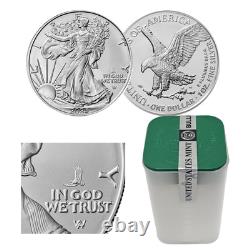 Lot de 2 2025 (W) 1 $ American Silver Eagles avec Eagle Privy 1 oz BU 500K frappés