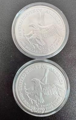 Lot de 2 pièces American Silver Eagle 1 $ de 2026, 1 oz, BU, argent fin 999.