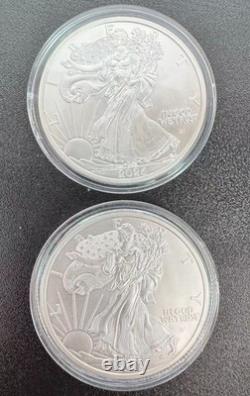 Lot de 2 pièces American Silver Eagle 1 $ de 2026, 1 oz, BU, argent fin 999.