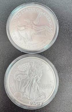 Lot de 2 pièces American Silver Eagle 1 $ de 2026, 1 oz, BU, argent fin 999.