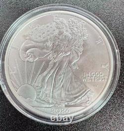 Lot de 2 pièces American Silver Eagle 1 $ de 2026, 1 oz, BU, argent fin 999.