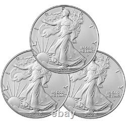 Lot de 3 American Silver Eagle 2026 1 oz 1 $ BU. Argent fin 99912
