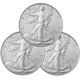 Lot De 3 American Silver Eagle 2026 De 1 Oz, 1 $ Bu, Argent Fin .99912