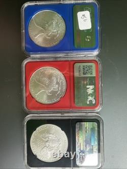 Lot de 3 pièces Silver Eagle (2025, 2025, 2012) ? Toutes MS69