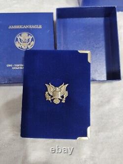 Lot de 3 pièces d'or American Eagle Proof d'un dixième d'once, 1989 1991 1992