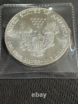 Lot de 4 American Silver Eagles de 1986, 1987, 1988, 1989, 1 once, en argent fin .999