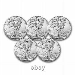 Lot de 5 American Silver Eagle 1 oz BU de 2022