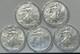 Lot De 5 American Silver Eagles 2000, 2001, 2013, 2014, 2018 Dans Des Capsules Bu