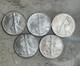 Lot De 5 Aigles En Argent 1 Oz. 999 Argent Fin En Circulation