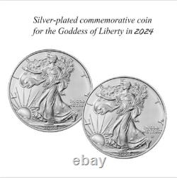Lot de 5 pièces American Silver Eagle 2024 de 1 $ 1 oz. 999 Argent Pur BU