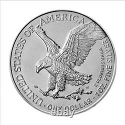 Lot de 5 pièces American Silver Eagle 2024 de 1 $ 1 oz. 999 Argent Pur BU