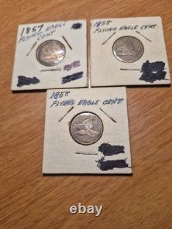 Lot de 5 pièces Flying Eagle de 1857 et 1858