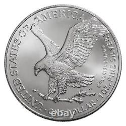 Lot de 5 pièces d'aigle en argent d'1 once, qualité brillante universelle, année aléatoire, US Mint