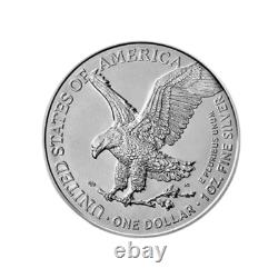 Lot de 5 pièces de 1 $ American Silver Eagle 2022 en argent 999 BU