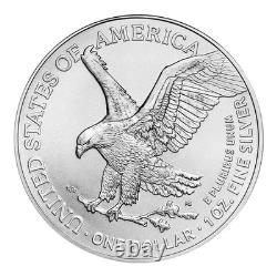 Lot de 5 pièces de 1 $ American Silver Eagle 2024 en argent 999 BU