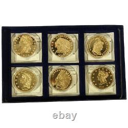Lot de 6 répliques de pièces d'aigle d'or de la Monnaie américaine COA Liberty Native