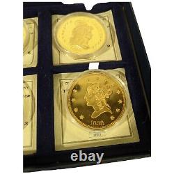 Lot de 6 répliques de pièces d'aigle d'or de la Monnaie américaine COA Liberty Native