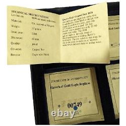 Lot de 6 répliques de pièces d'aigle d'or de la Monnaie américaine COA Liberty Native