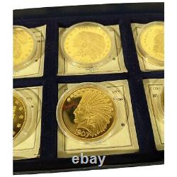 Lot de 6 répliques de pièces d'aigle d'or de la Monnaie américaine COA Liberty Native