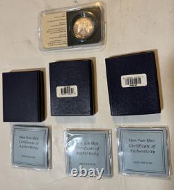 Lot de 7 American Silver Eagles de différentes années et différentes mints