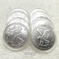 Lot de 8 pièces de monnaie American Silver Eagle 2023 1 oz BU Dollar en argent Eagle pièce de monnaie $1