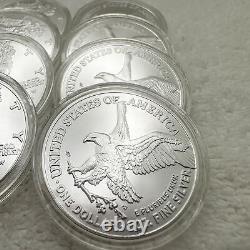 Lot de 8 pièces de monnaie American Silver Eagle 2023 1 oz BU Dollar en argent Eagle pièce de monnaie $1