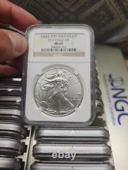 Lot de pièces d'argent Silver Eagle 1986-2019 AMERICAN 34 COIN SET NGC TOUTES LES PIÈCES MS69 PREMIUM