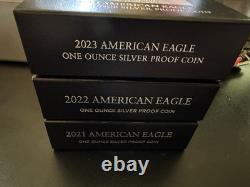 Lot de preuve d'aigle en argent américain 2021-24