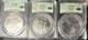 Lot De Trois Meilleures American Silver Eagles Toutes Notées Cac 69 Avec étuis épais