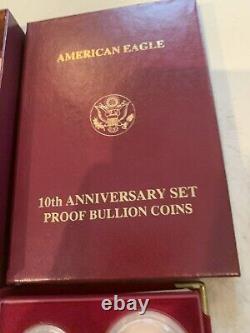 Mint Condition 1995 10e Anniversaire Silver Eagle Proof Set Empty(no Coins)