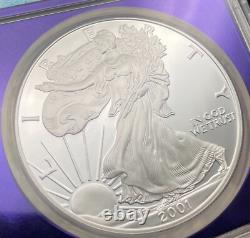 Mint ! Preuve 2001 W 1 $ Silver Eagle NGC PF69 Purple TraderBea Ebay Rare